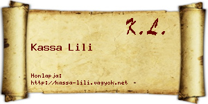 Kassa Lili névjegykártya